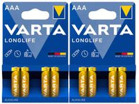 Varta Longlife AAA Blister - 2 x 4 stuks - Voordeelverpakking