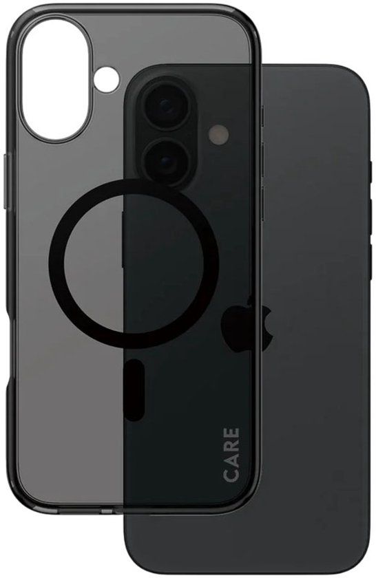 CARE by PanzerGlass Flagship Case Smokey Urban Combat w. - Zwart MagSafe iPhone 16 Plus