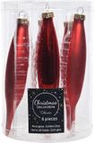 Decoris Boule de Noël Pegels - 18 pièces - Rouge - Verre - D15 cm