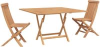 vidaXL Bistro Set 3-delig Naturel Massief Teakhout