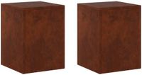 vidaXL Plantenstandaard 2 stuks roestkleurig 30 x 30 x 40 cm weervast staal