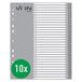 VON Leitz, 12770085, tabbladen voor mappen, A4-formaat, extra breed, 11-gaats universele tabbladen voor snelhechters en ringmappen, grijs