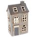 Shudehill Giftware Village Pottery Keramische theelichthouder Bakstenen huizen Neutraal Grijs Collectie Tegelkasteel, Lila of Dormer House (Lila baksteen)