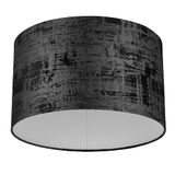 REV - Ronde lampenkap in vintage-look van hoogwaardig katoen diameter 42 cm - vervangende lampenkap voor hanglamp en staande lamp in zwart - E27-fitting