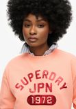 Superdry - Dames Varsity sweatshirt met ronde hals - Peach Amber