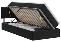vidaXL Opslag bed met hoofdeinde Zwart 100 x 200 cm Fluweel