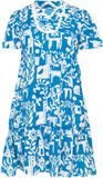 Usha Jurk donkerblauw / wit