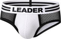 Merkloos / Sans marque LEADER Loaded Brief White - MAAT L - Heren Ondergoed - Slip voor Man - Mannen Brief