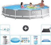 Intex Prism Frame Zwembad Rond - 366 cm - Grijs - Compleet Pakket