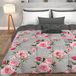 PETTI Artigiani Italiani Winterdekbed, winterdeken, dekbed voor Frans bed, eenkleurig, digitale print, grijs, 100% anti-allergische microvezel, gemaakt in Italië