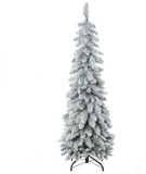 HOMCOM Kunstkerstboom 135 cm Groen met Sneeuwdecoratie