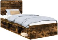 vidaXL Bedframe Rook Eiken 90 x 190 cm Massief grenenhout