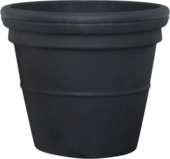 Merkloos Prestige Ronde 500L zwart graniet plantenbak - Rome