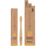 Farline Brosse à dents junior Farline Bambou Lion Orange 3 pièces