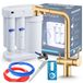 Ari robinet de cuisine 3 voies Venom 2, laiton, robinet de rinçage extractible. Inclut le système de filtration d'eau par osmose inverse Aquaphor Morion 101S