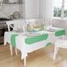 Bonamaison Tafelkleed, Anti-Mold, Sneldrogend, Waterdicht, 100% Polyester Tafellaken, Petroleum Groen, Wit, 140 x 160 Cm