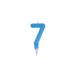Homéa Birthday Candle Glitter Number 7 H 7.5 cm Blue