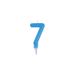 Homéa Birthday Candle Glitter Number 7 H 7.5 cm Blue
