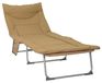 Lit de plage pliable avec coussin Beige