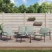 Maison Exclusive - Ensemble de jardin pour extérieur, composé de 4 pièces avec coussins, anthracite, en acier