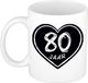 Bellatio Decorations cadeau mok/beker - 80 jaar - verjaardag - keramiek - 300 ml