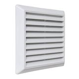 La Ventilazione C19150RB ventilatierooster van ABS, wit, met vaste kleppen en insectennet, 185 x 185 mm
