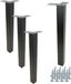Set de quatre pieds de meuble carrés noir mat, 40 cm de haut, en métal, idéal pour les intérieurs élégants.