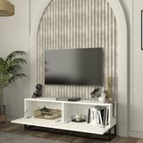en.casa Tv-meubel Nolven lang frame 125x32x47 cm wit