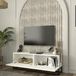 en.casa Tv-meubel Nolven lang frame 125x32x47 cm wit