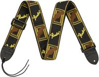 Fender Monogrammed Gitaarband, 2 inch, Zwart/Geel/Bruin