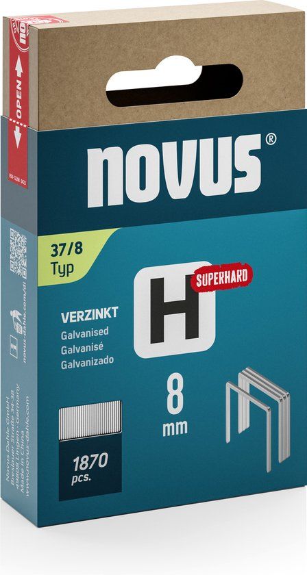 Novus Tools 042-0785 Nieten met fijn draad Type 37 1870 stuk(s) Afm. (l x b) 8 mm x 10.6 mm