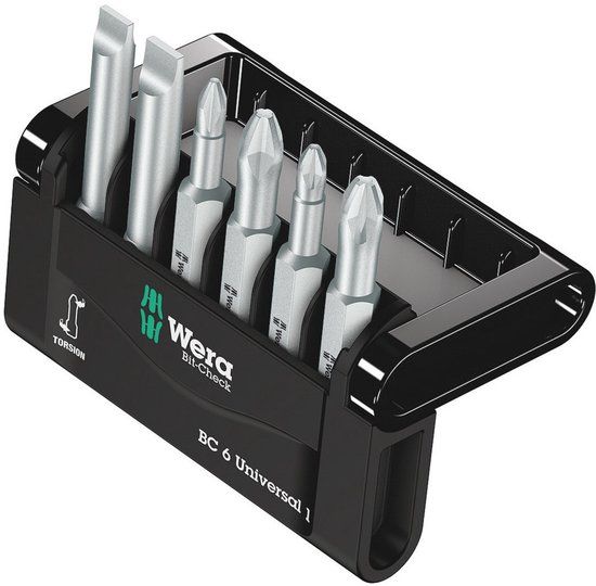 Wera 5056474001 6-delige Bit-Check Universal Bitset - Extra lang