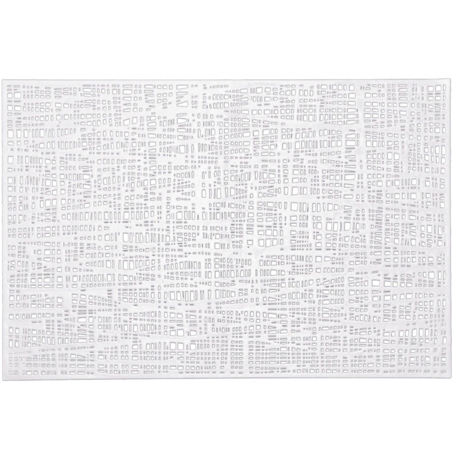 ZELLER 8x rechthoekige placemats glanzend wit 30 x 45 cm - placemats