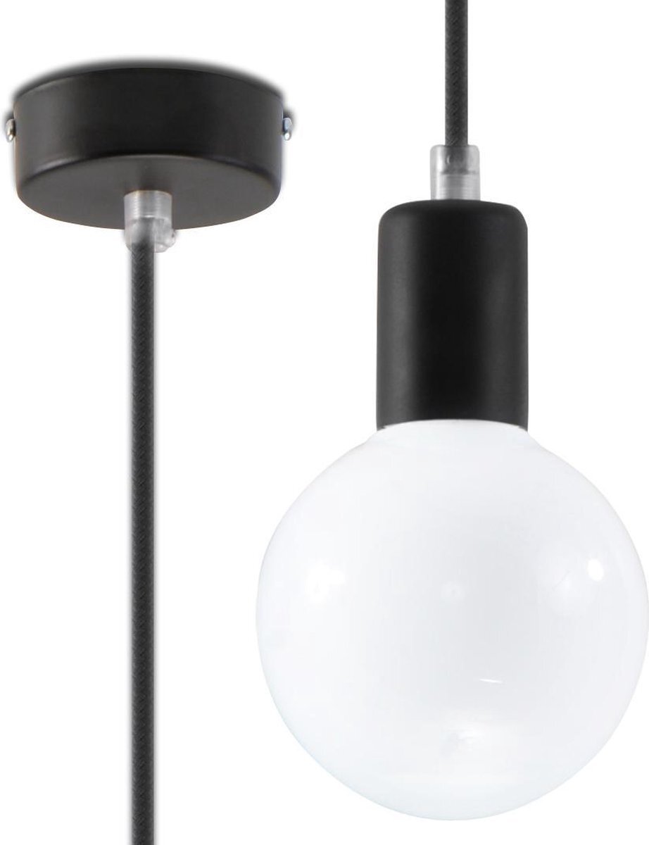 SOLLUX lighting Edison - Zwart -Textiel - E27