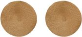 Merkloos Kaemingk B.V. 4x stuks ronde placemats goud 38 cm van kunststof