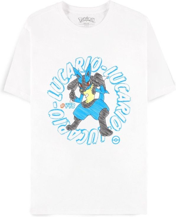Difuzed Pokemon - Lucario Men's Short Sleeved T-shirt - White - 8718526392166