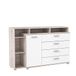FORTE sideboard met vier laden, één deur en open vakken, wit, één maat