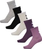 hummel hmlMAKE MY DAY SOCK 5-PACK Unisex Kinderen Katoen Zwart Paars Maat 24-27