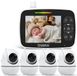 Lovinoo Babyfoon met 4 Camera's - Baby Monitor - Op Afstand Bestuurbaar - Babyphone - Temperatuursensor - Uitbreidbaar Tot 4 Camera's - Terugspreekfunctie - Zonder Wifi en App - 3.5 Inch HD Scherm