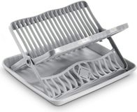Hega hogar Antraciet grijs afdruiprek 2-laags met lekbak 39 x 35 cm