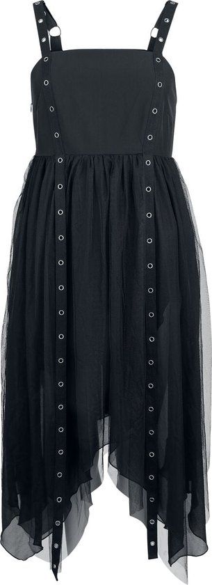 Gothicana by EMP Gothicana Zwarte Midilengte Jurk - Dames - M