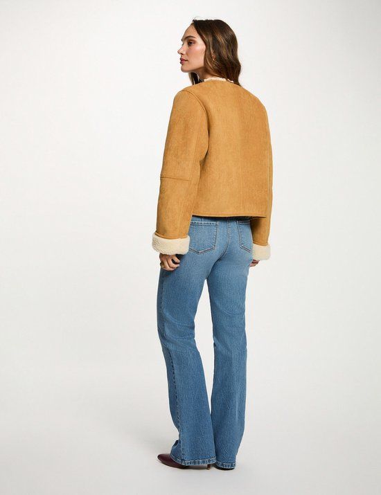 Morgan - Short Faux Fur Jacket 252-Gpoli Camel