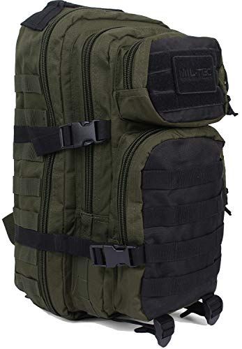 Mil-Tec US Assault Pack Rugzak, S, Ranger Green/Zwart