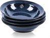 Equivera Assiettes à spaghetti - Assiettes creuses - Céramique - Bleu - 4 pièces