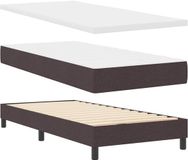 vidaXL Boxspring Bed met Hoofdeinde Donkerbruin 90 x 190 cm Stof