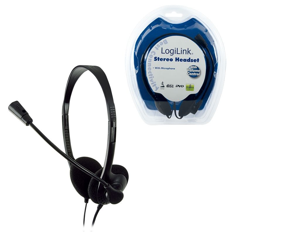 LogiLink Stereo Headset with Microphone - Black