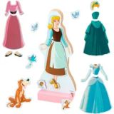 Woomax Coffret de jeu magnétique en bois Disney Cinderella Robes (x30)
