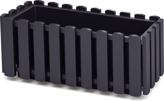 Prosperplast Fence-look plantenbak - 38 x 18 x 16 cm - Antraciet grijs - Kunststof - Buiten