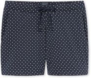 SCHIESSER Mix+Relax loungebroek kort - dames broek kort gestipt donkerblauw