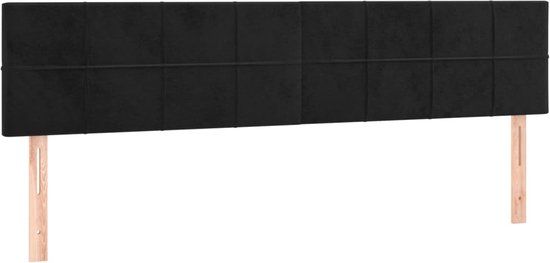VidaXL Hoofdeind & Voeteind Zwart 1600 mm x 50 mm x 78-88 cm Polyester/Hout
